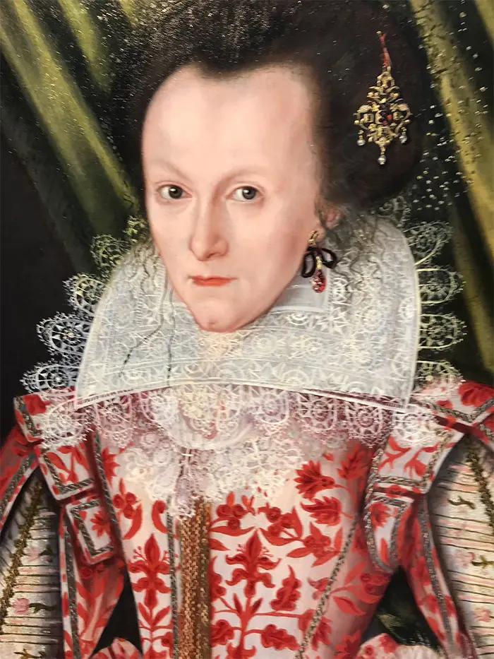 the lady in red painting art restoration