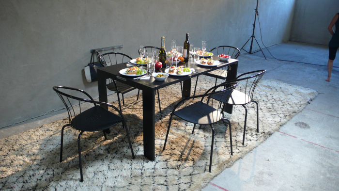 the picture table set for a dinner party