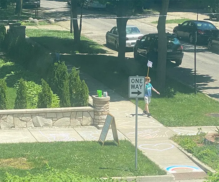 wholesome things lone kid protest