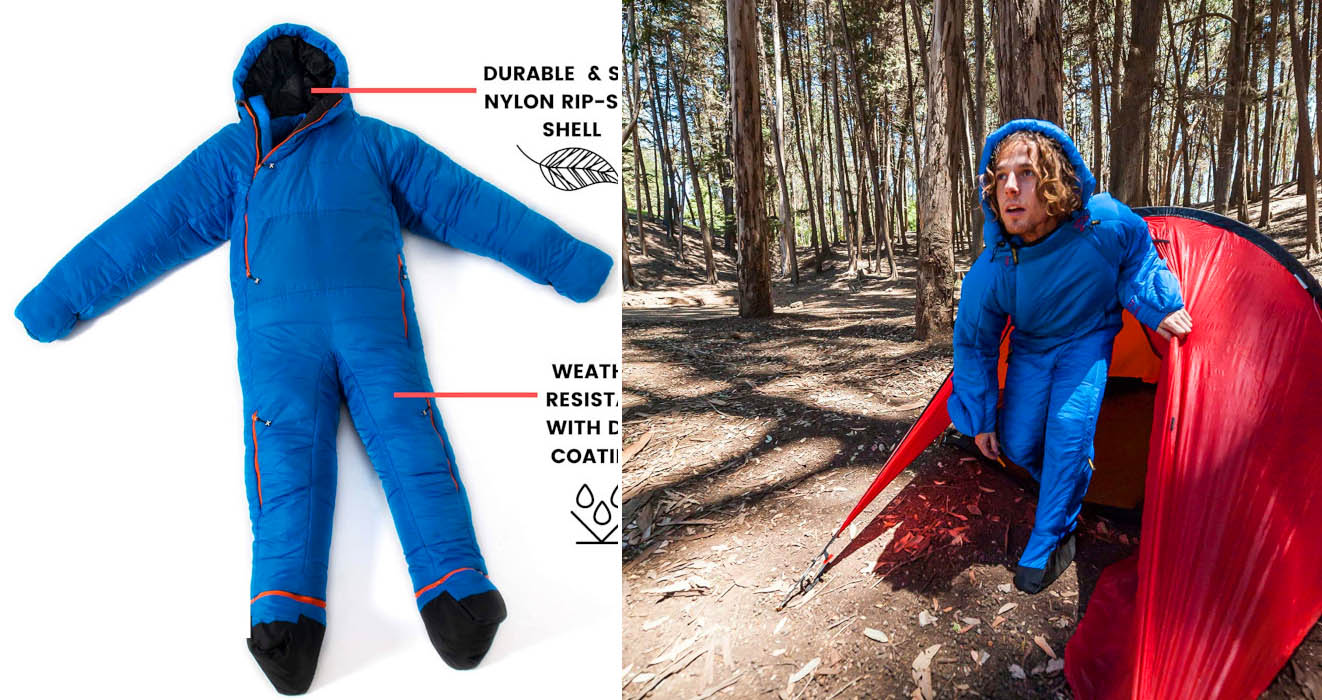This Sleeping Bag Onesie Means You're Always Snug Even Outside The Tent