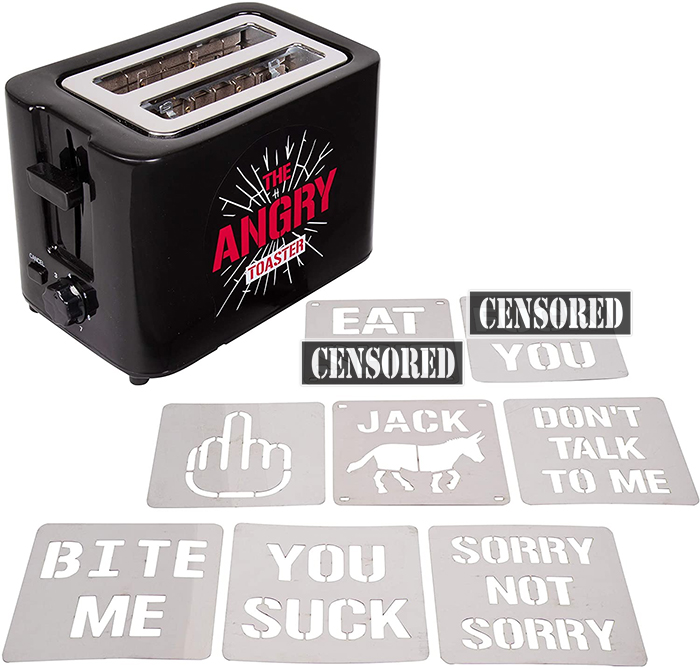 angry toaster design plates
