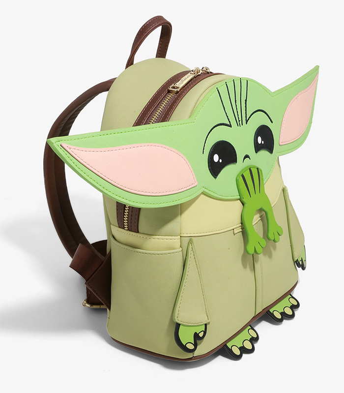 baby yoda mini backpack with frog design