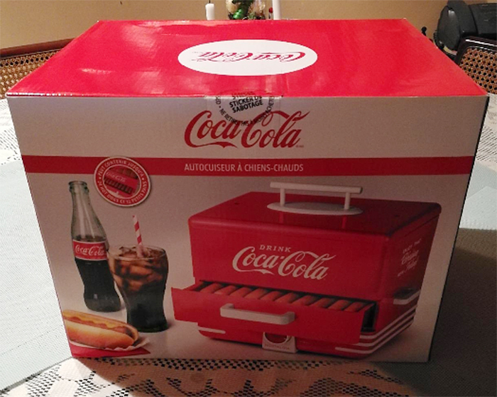 coke-inspired diner-style steaming unit box