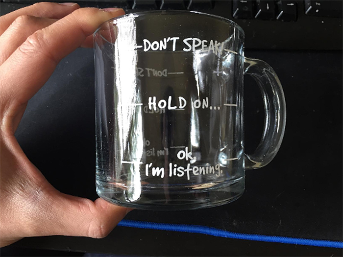 dont speak clear glass cup