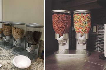 double cereal dispenser silver