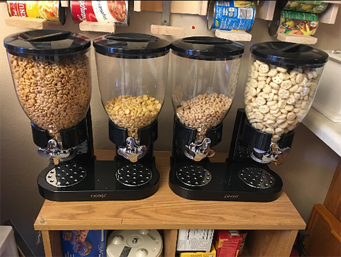 double cereal dispenser units