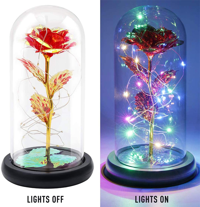 enchanted flower lamp red