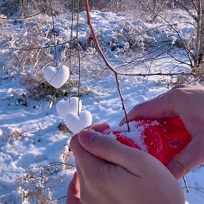 heart-shaped plastic mold with grips