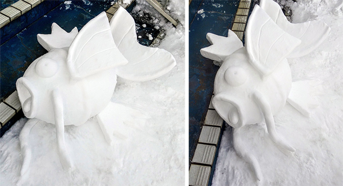 magikarp snow sculpture