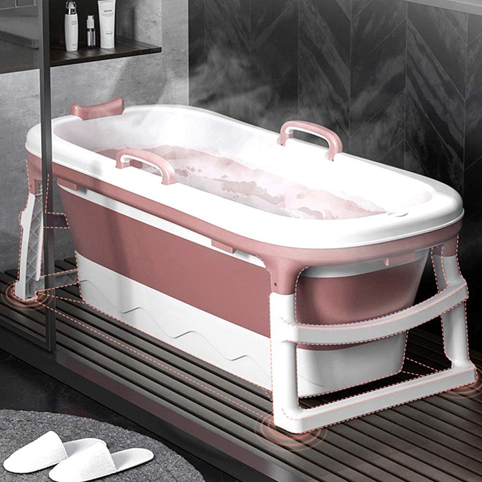 pink collapsible spa tub