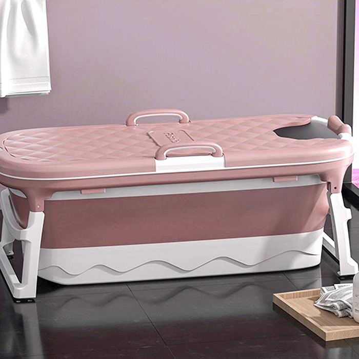 pink portable folding bathtub