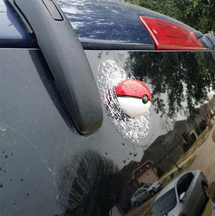 pokeball splat prank car sticker