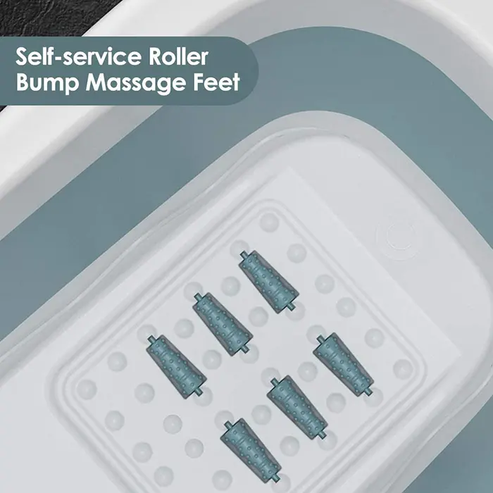 portable folding bathtub built-in foot massage rollers