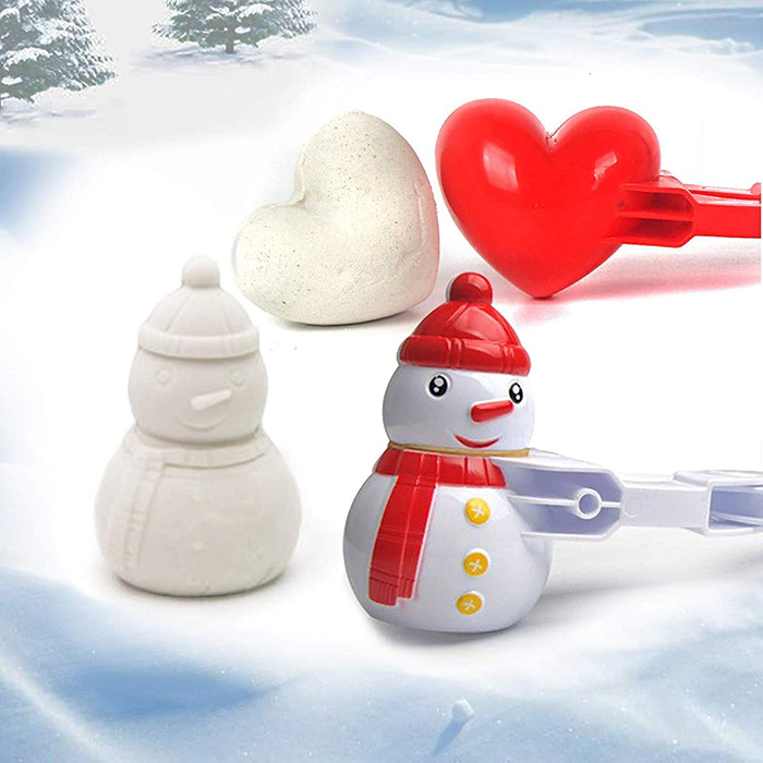 snowman and heart plastic mold with grips