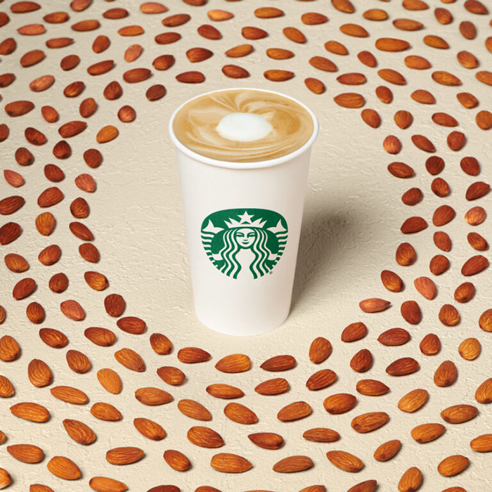 starbucks winter menu honey almondmilk flat white