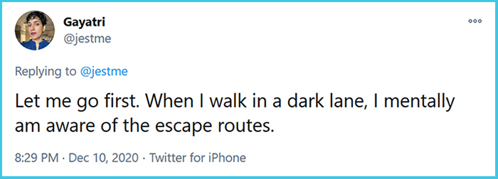 tell me you’re a woman without telling me you’re a woman Twitter thread gayatri