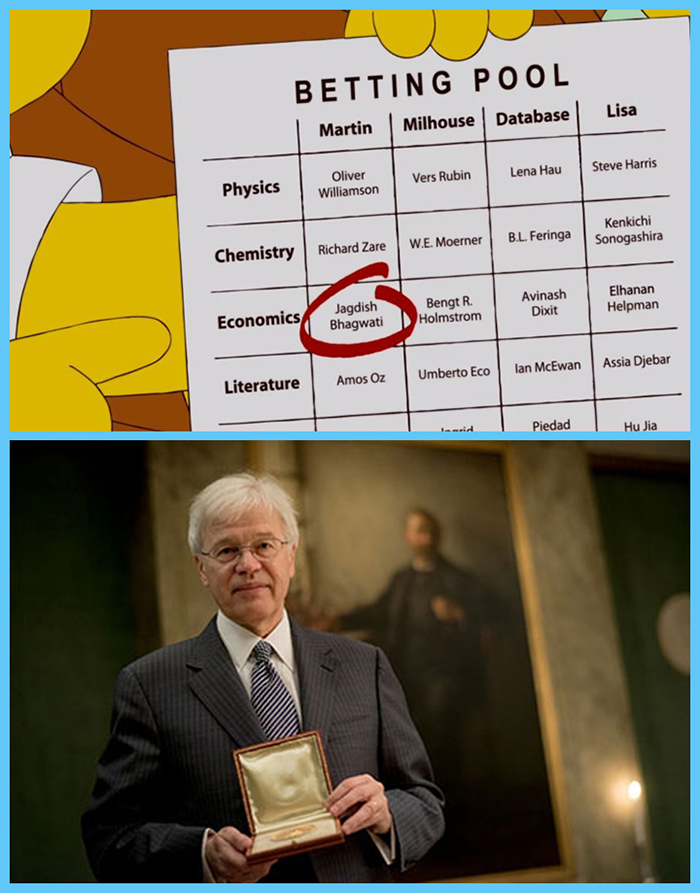 the simpsons prediction nobel prize winner