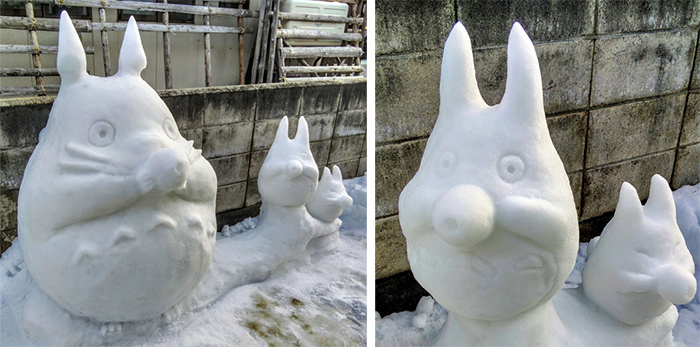 totoro snow sculpture
