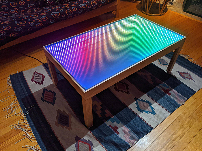 600 LED programmable infinity mirror coffee table