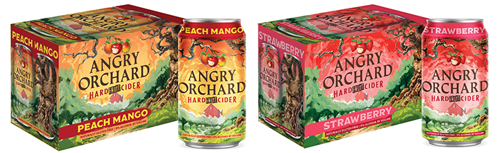 angry orchard hard fruit cider peach mango and strawberry six packs