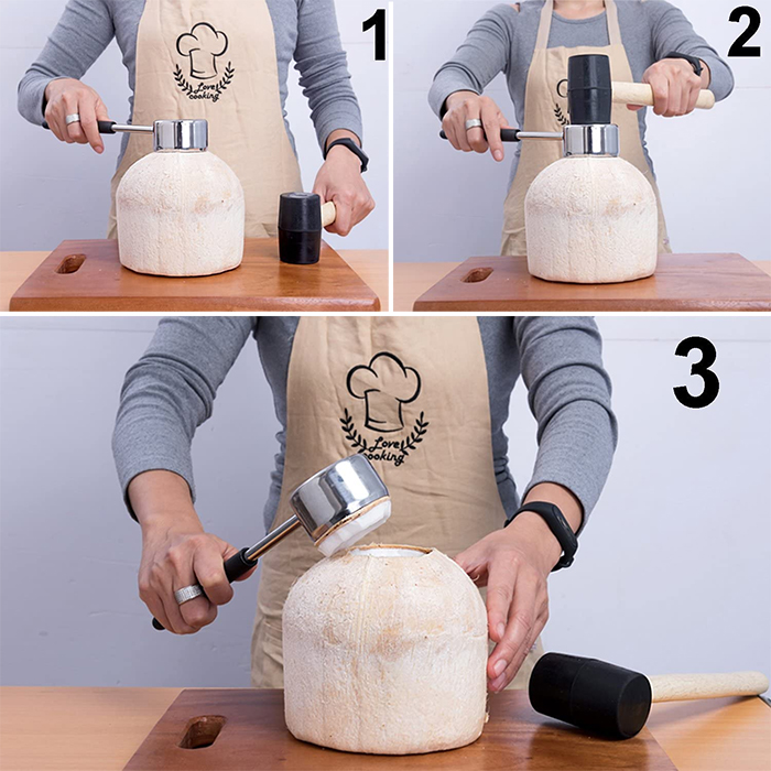 coconut opener how to use