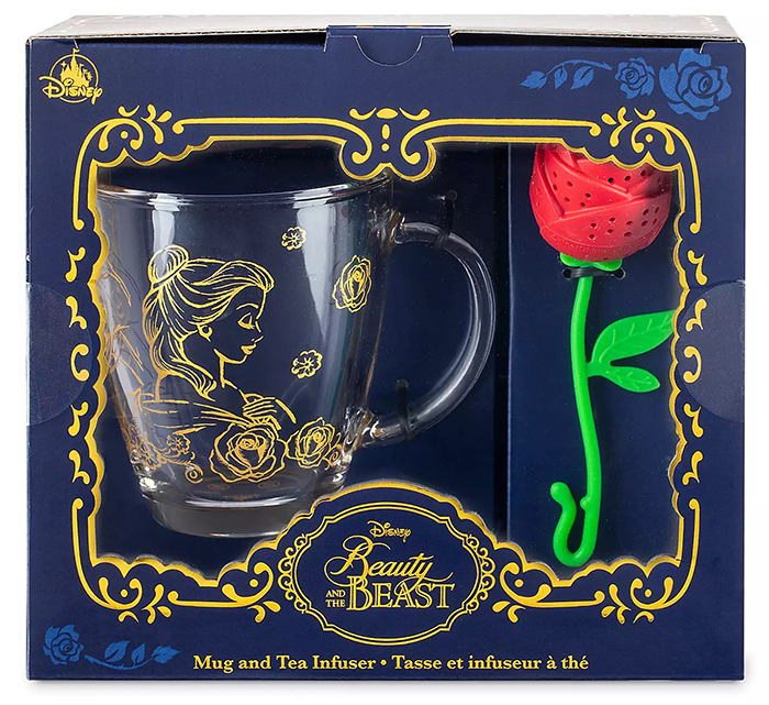 disney beauty and the beast mug and enchanted rose tea infuser set