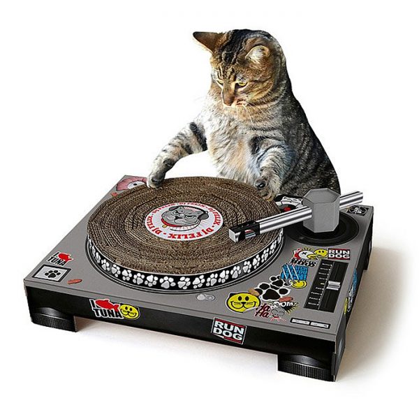 The DJ Cat Scratching Pad Lets Your Kitty Do What They Do Best
