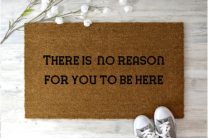 elmoredesign funny entrance floor mat for unwanted guests