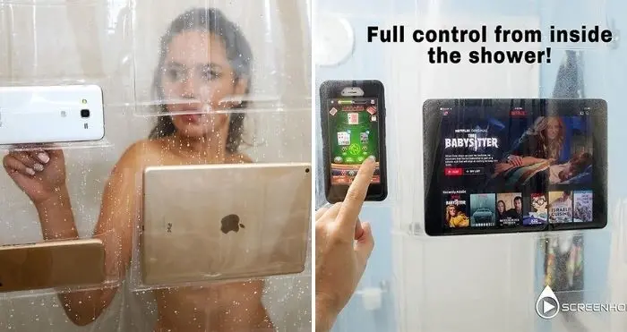 screen holder shower curtain