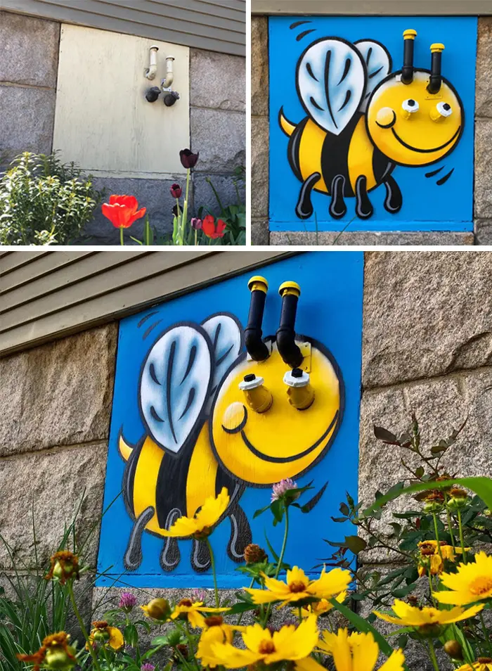 tom bob clever street art bee kind