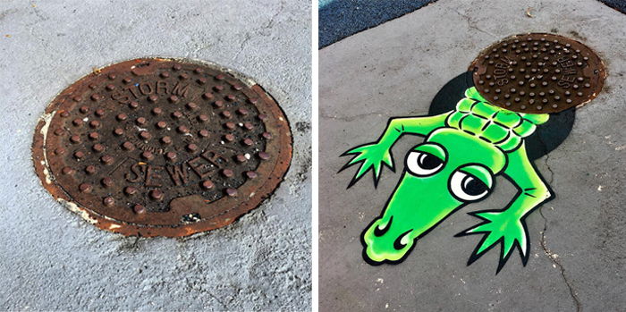 tom bob clever street art gator sighting