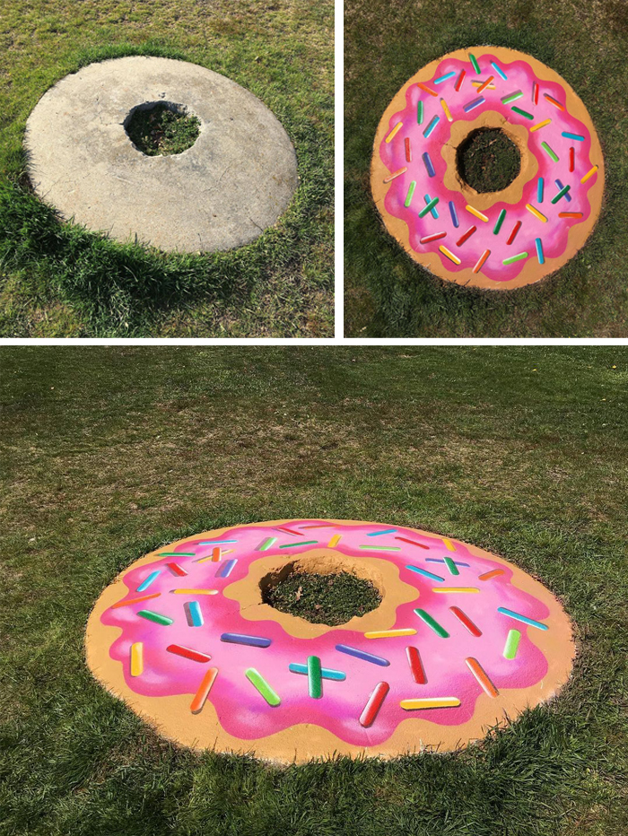 tom bob clever street art homer simpson donut
