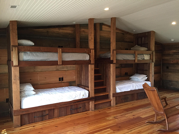 walnut and oak bunk beds