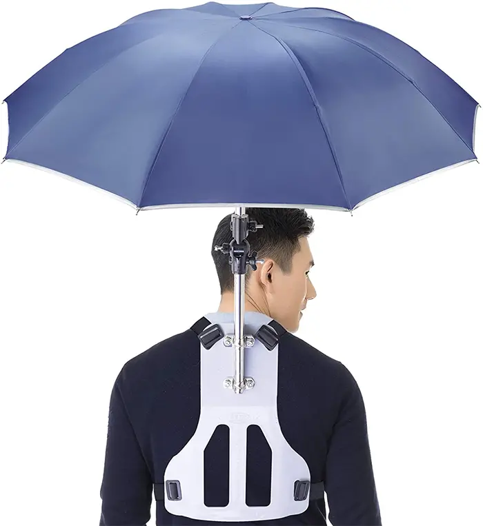 wearable hands-free umbrella
