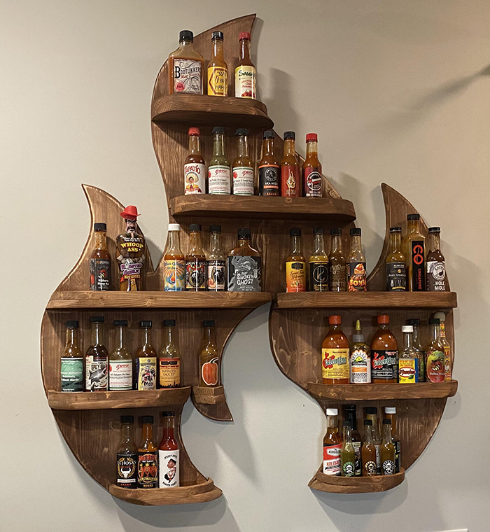 wooden fire rack for hot sauces