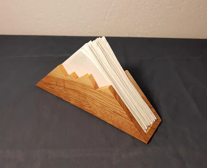 wooden mountain napkin holder