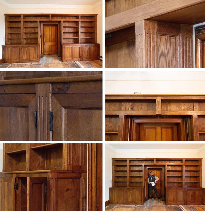 woodworking skills shelves with cabinets and a door