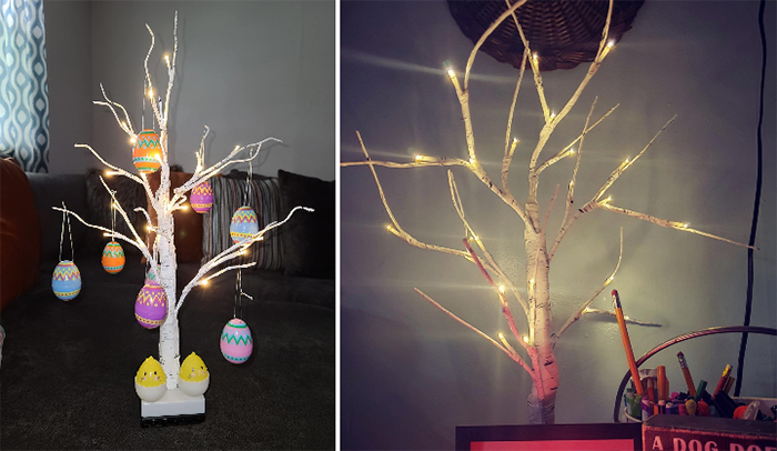 holiday tree with decorative eggs