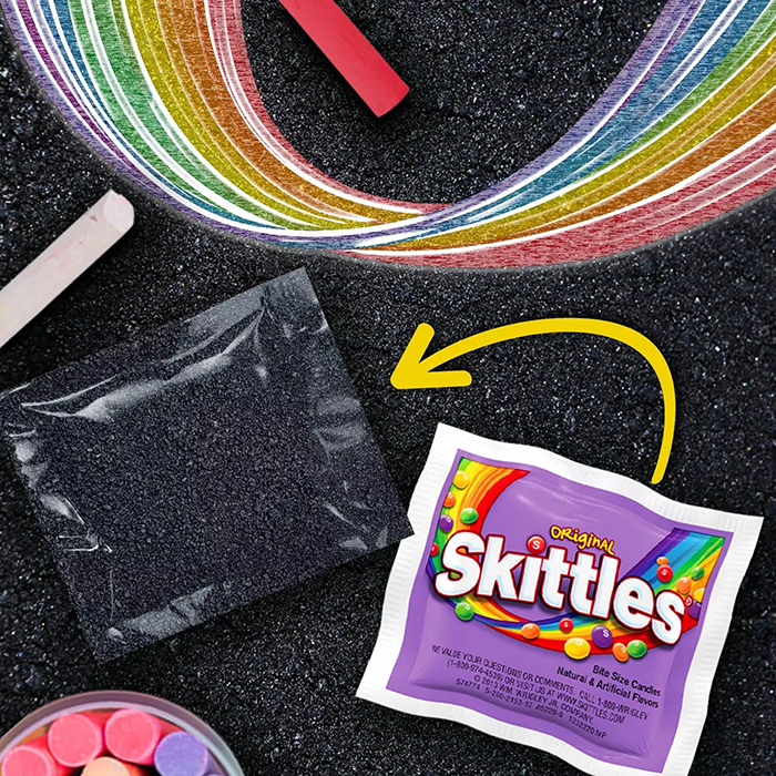 impossible egg hunt skittles camouflage packaging pavement