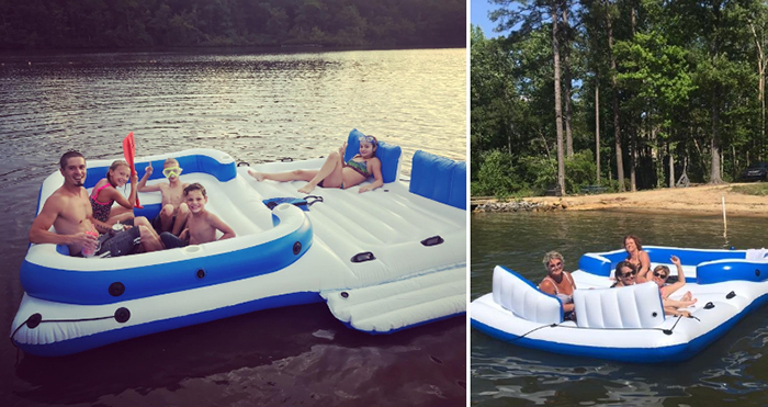 inflatable floating island raft