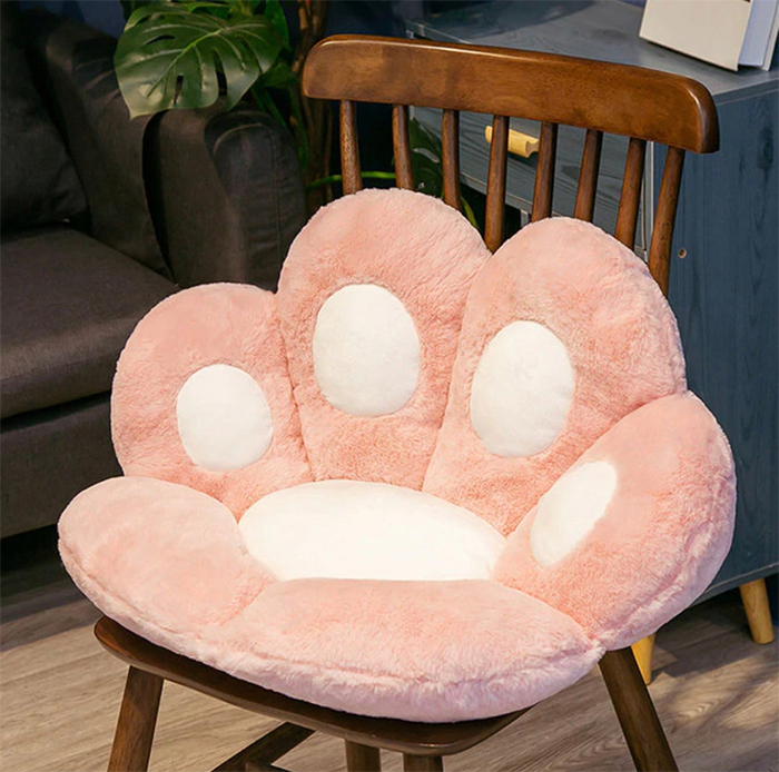 kitty paws cushion chair pink