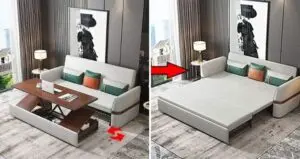 This Multifunctional Sofa Bed Can Be Used As A Coffee Table, Desk And ...