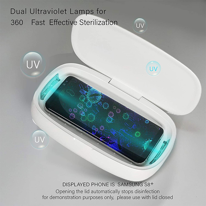phone sanitizer with dual uvc lamps