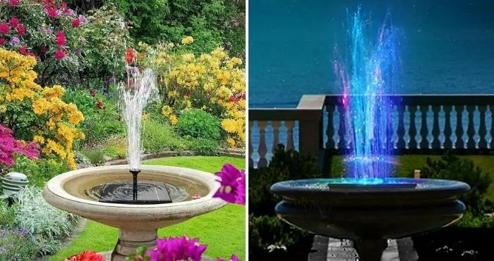 Solar Outdoor Water Fountain Panel LED Lantern 12V4W8 Set Square Fountain Garden Decoration Fountain Water Pump with Battery N/I Fountain 