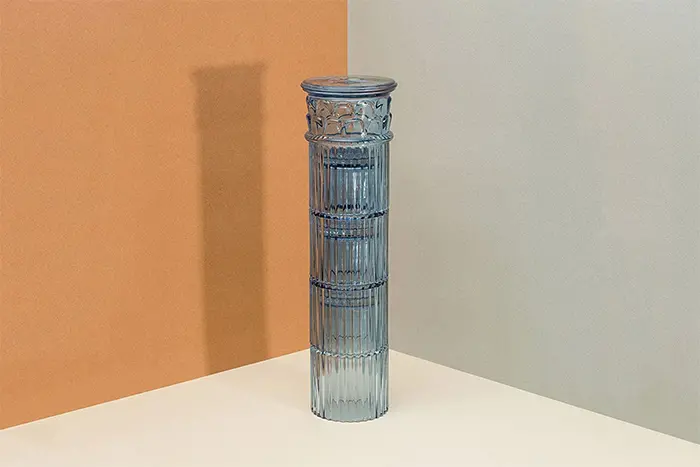 stackable drinking glasses greek column style