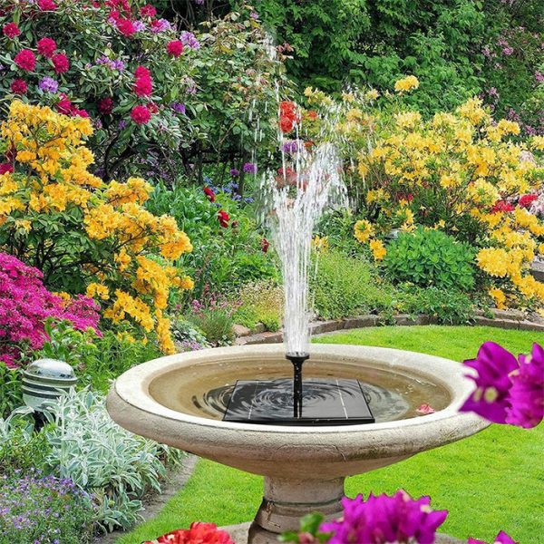 This Solar Powered Fountain Pump Has Beautiful LED Lights That Come On