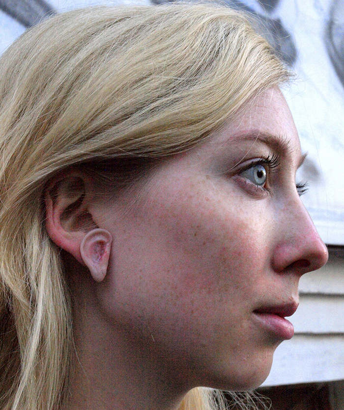 weirdsculpture human ear stud earrings