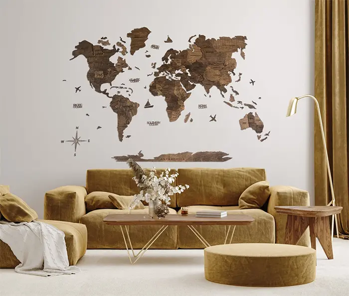 world map wall decor large