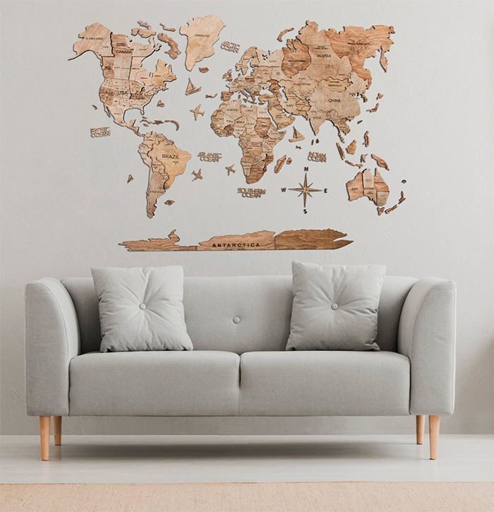 world map wall decor