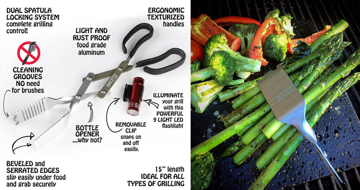 4in1 BBQ Tongs Spatula Combo